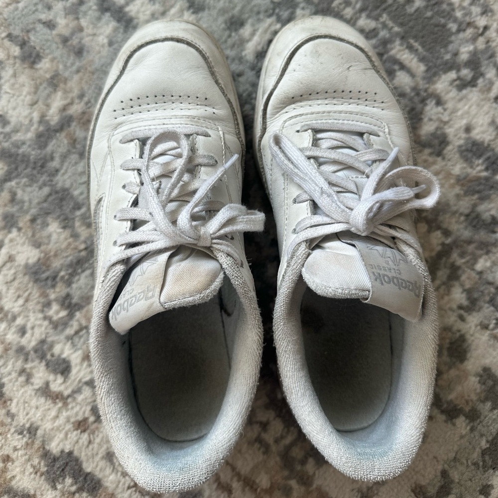 Reebok White Leather Low-Top Sneakers